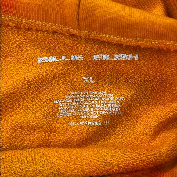 Tops - Billie Eilish Orange Hoodie XL